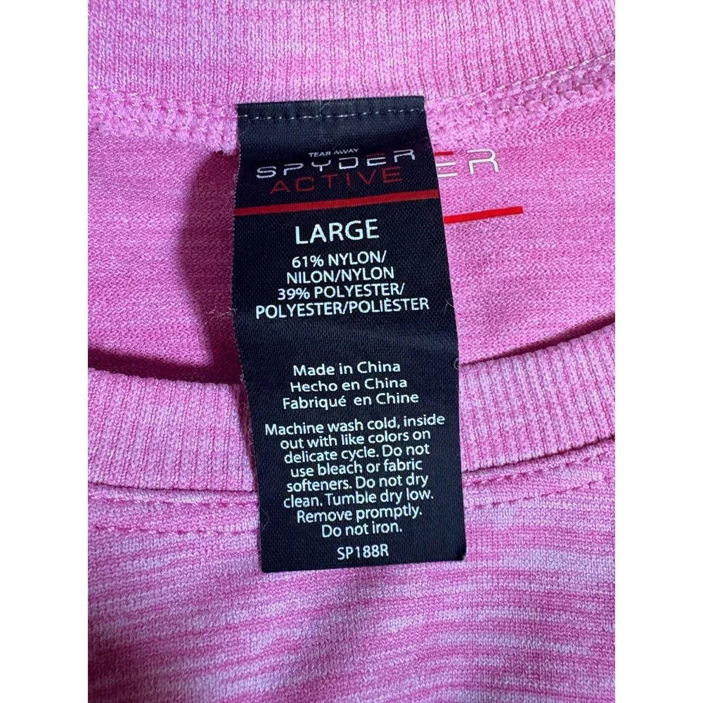 Spyder Active Womens Pink Space Dye Long Sleeve Training Top Thumbholes Large